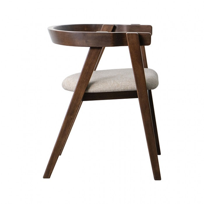 Fortel Natural Sand Fabric Seat Arm Chair Set of 2