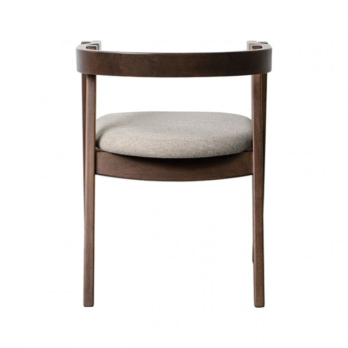 Fortel Natural Sand Fabric Seat Arm Chair Set of 2