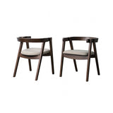 Fortel Natural Sand Fabric Seat Arm Chair Set of 2