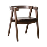 Fortel Walnut Fabric Seat Arm Chair Set of 2