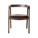 Fortel Walnut Fabric Seat Arm Chair Set of 2
