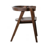 Fortel Walnut Fabric Seat Arm Chair Set of 2