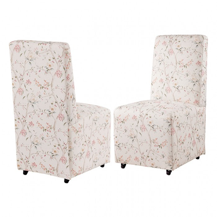 Durham Chinoiserie White/Pink Dining Chair