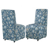 Durham Jacobean Floral Peacock Blue Dining Chair