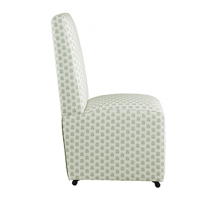 Durham Seaside Cabbage Rose Green/White Dining Chair