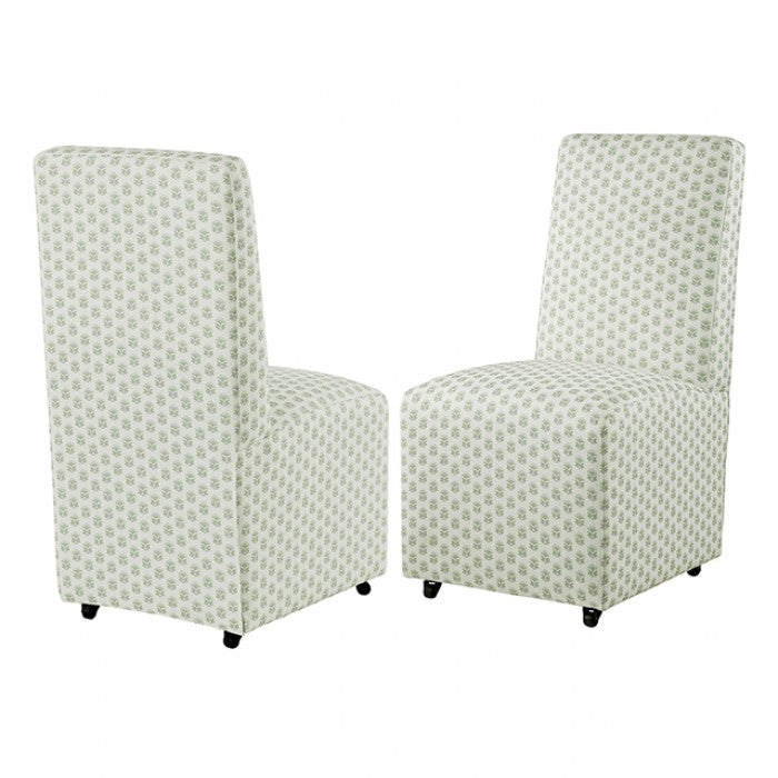 Durham Seaside Cabbage Rose Green/White Dining Chair