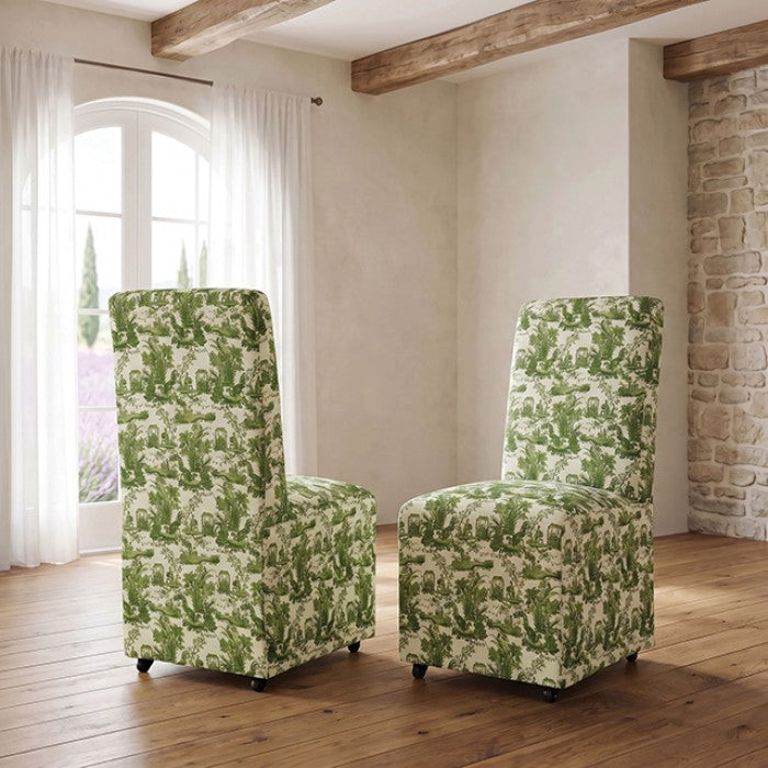 Durham Seaside Cabbage Rose Green/White Dining Chair