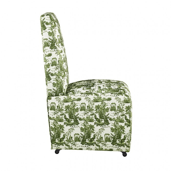Durham Seaside Cabbage Rose Green/White Dining Chair