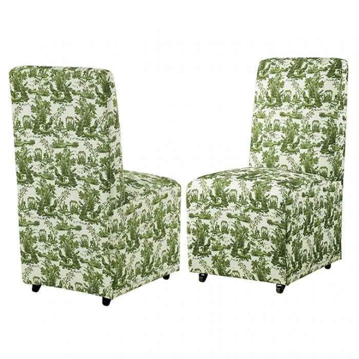 Durham Seaside Cabbage Rose Green/White Dining Chair