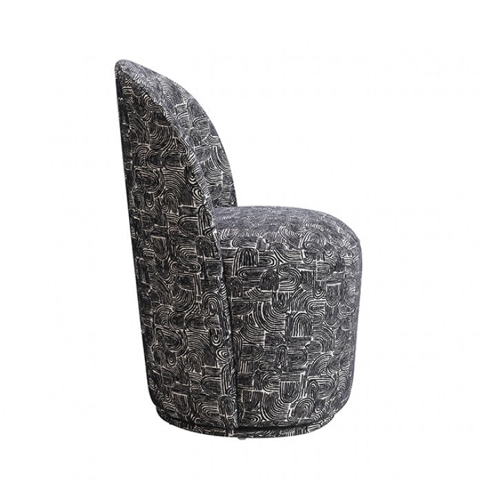Vara Onyx Black Dining Swivel Chair Set of 2