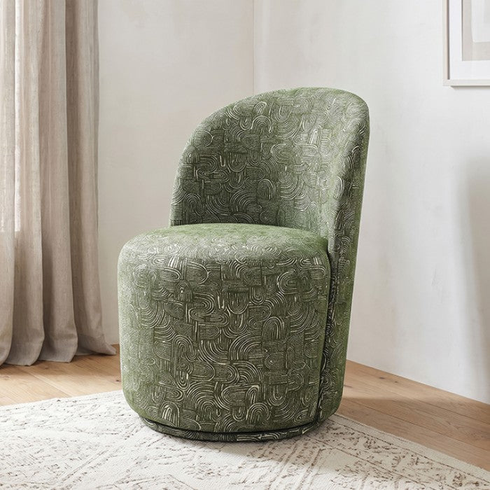 Vara Olive Green Dining Swivel Chair Set of 2