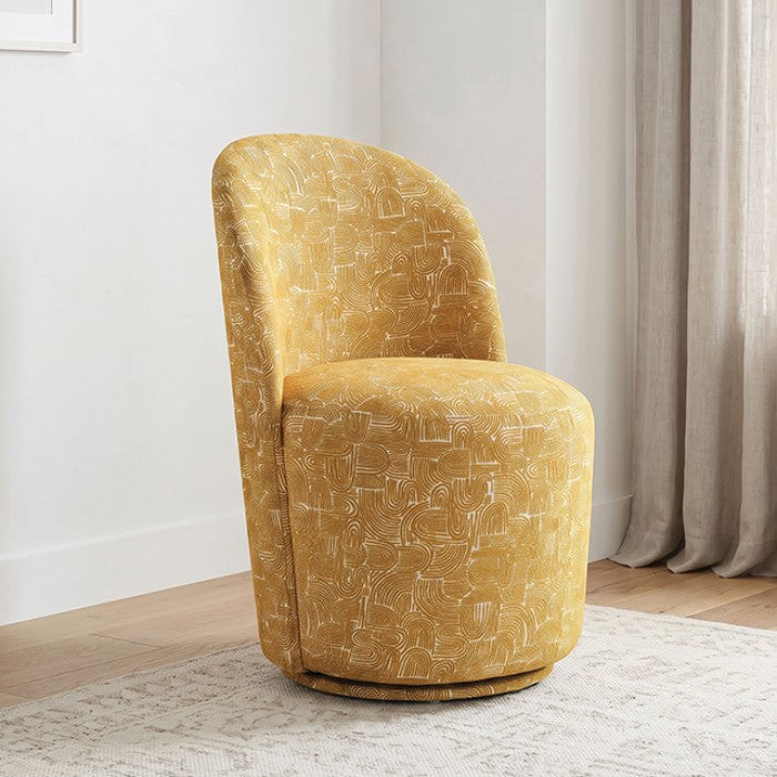 Vara Mustard Yellow Dining Swivel Chair Set of 2