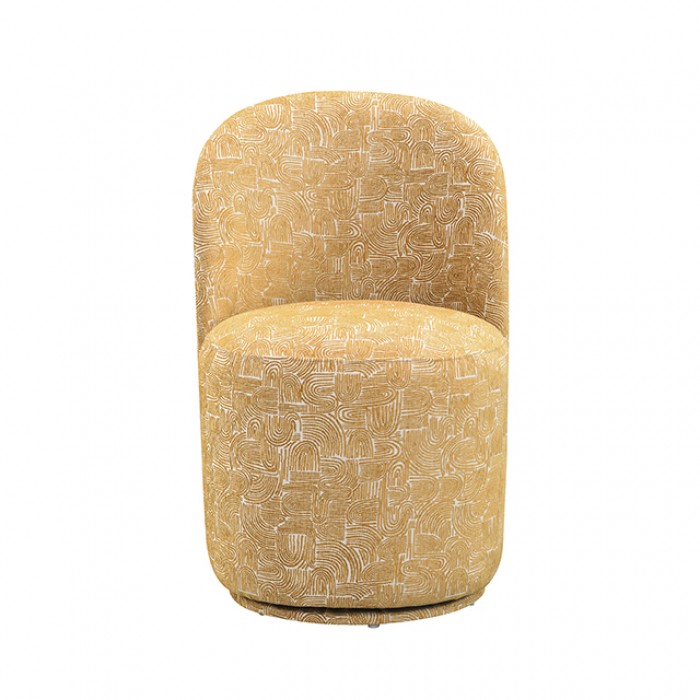 Vara Mustard Yellow Dining Swivel Chair Set of 2