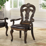Leovanni Dark Brown Arm Chair Set of 2