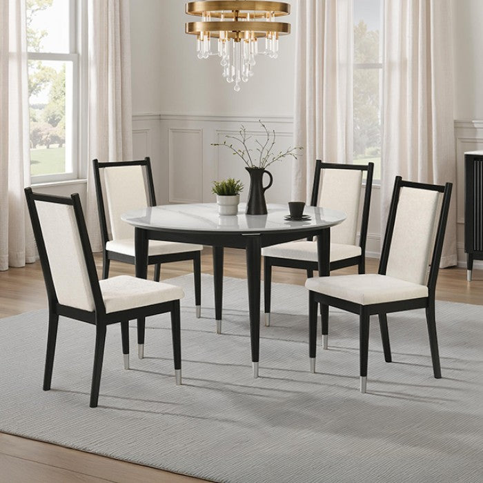 Maidstone Black/White Round 5-Piece Dining Room Set