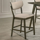 Huttwil Dark Walnut/Beige Counter Height Chair Set of 2