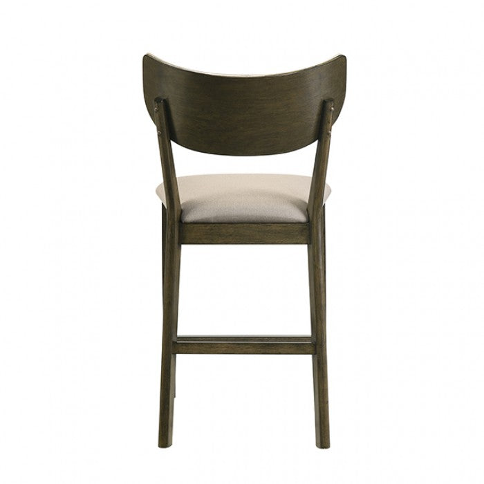 Huttwil Dark Walnut/Beige Counter Height Chair Set of 2