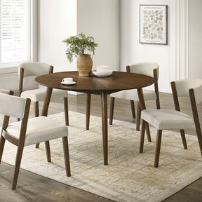 Raissa Walnut 5-Piece Round Dining Table Set by Furniture of America at Eve Furniture