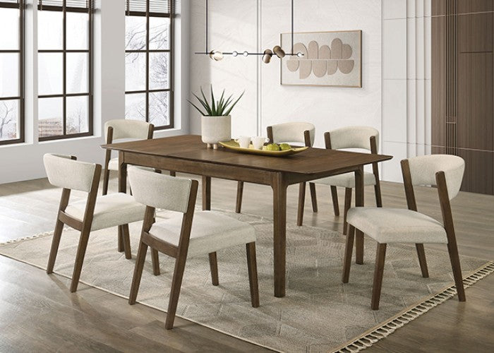 Raissa Walnut 7-Piece Dining Room Set by Furniture of America at Eve Furniture