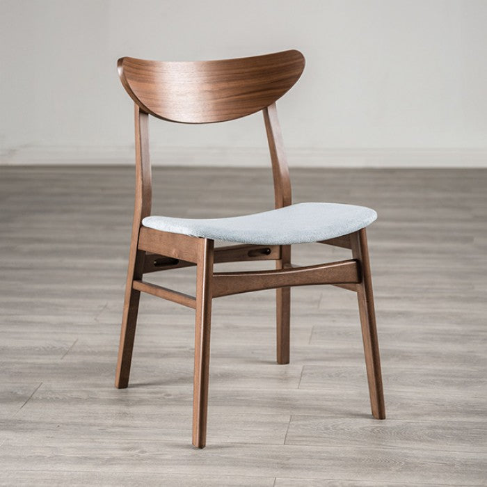 Skien Walnut/Light Gray Side Chair Set of 2