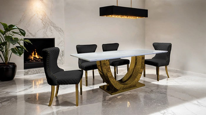 Portanova Glam Gold 7-Piece Dining Room Set