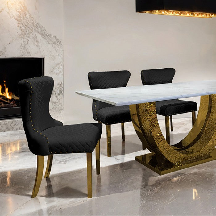 Portanova Glam Gold 7-Piece Dining Room Set