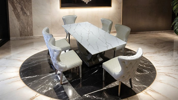 Portanova Glam Chrome 7-Piece Dining Room Set