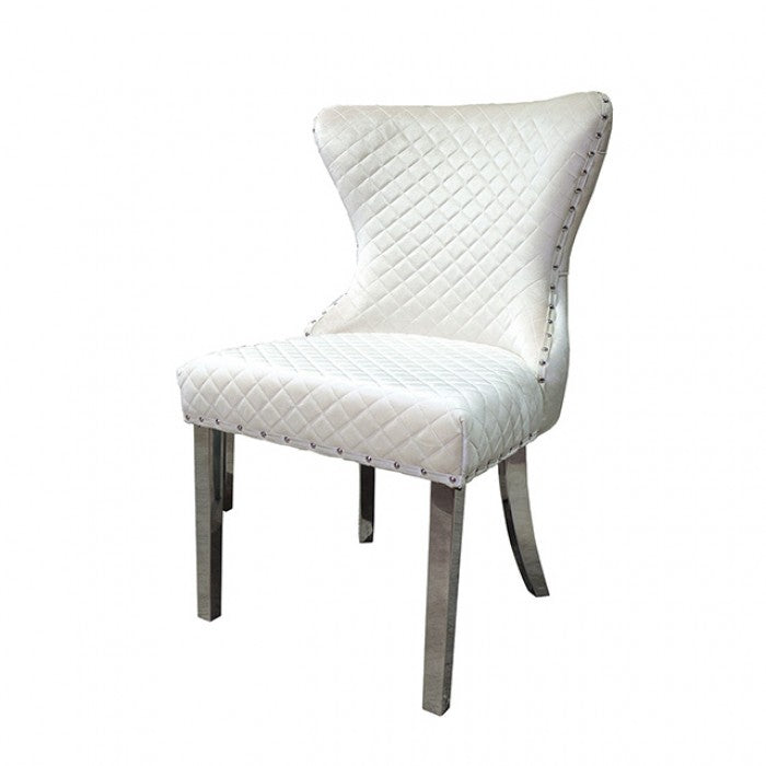 Portanova Silver/White Chair Set of 2