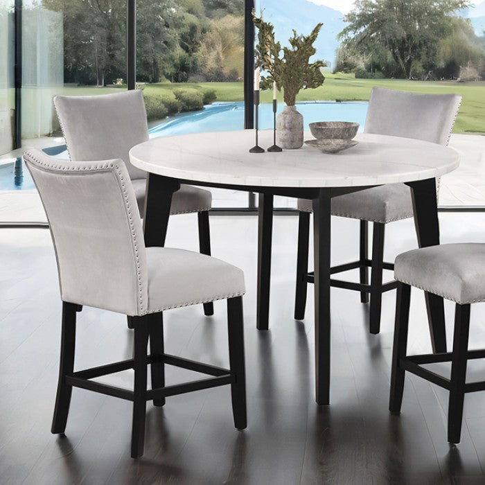 Sabro Black/White 5-Piece Dining Room Set by Furniture of America at Eve Furniture
