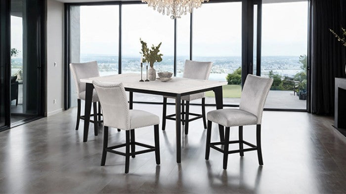 Sabro Black/White 5-Piece Counter Height Set by Furniture of America at Eve Furniture