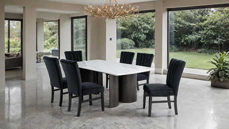 Selsey White Dining Table Stone Top by Furniture of America at Eve Furniture