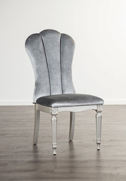 Melodi Parc Silver/Light Gray Side Chair Set of 2 by Furniture of America at Eve Furniture