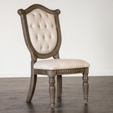 Seven Oaks Rustic Weathered Oak/Beige Side Chair Set of 2 by Furniture of America at Eve Furniture