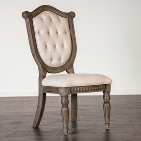 Seven Oaks Rustic Weathered Oak/Beige Side Chair Set of 2 by Furniture of America at Eve Furniture