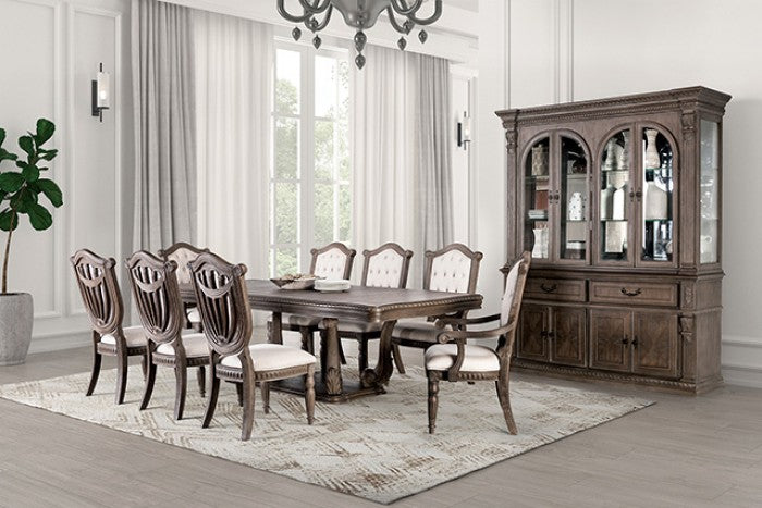 Seven Oaks Rustic Weathered Oak/Beige Arm Chair Set of 2 by Furniture of America at Eve Furniture