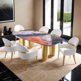 Northolt Black/Gray/Matte Gold 7-Piece Dining Room Set