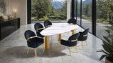 Northam White/Matte Gold 7-Piece Dining Room Set W/ Black Chair