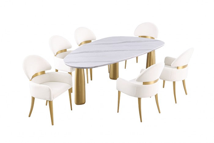 Northam White/Matte Gold 5-Piece Dining Room Set