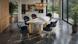 Northwich Black/Gray/Matte Gold 7-Piece Dining Room Set W/ Black Chair
