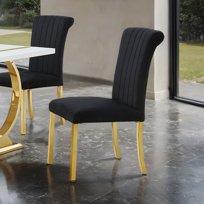Holstebro Gold/Black Side Chair Set of 2