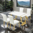 Holstebro Gold/White 5-Piece Dining Room Set