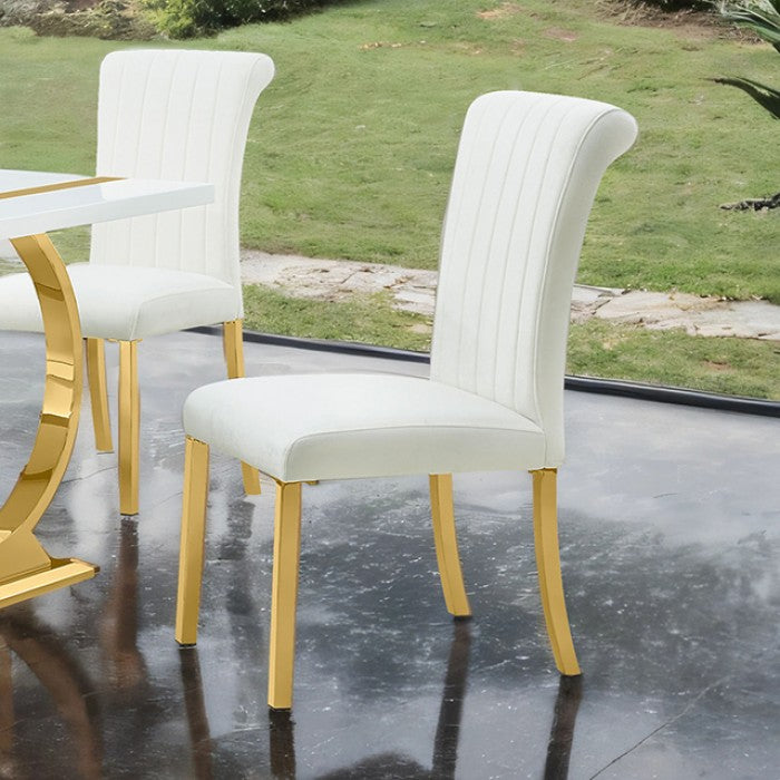 Holstebro Gold/White Side Chair Set of 2