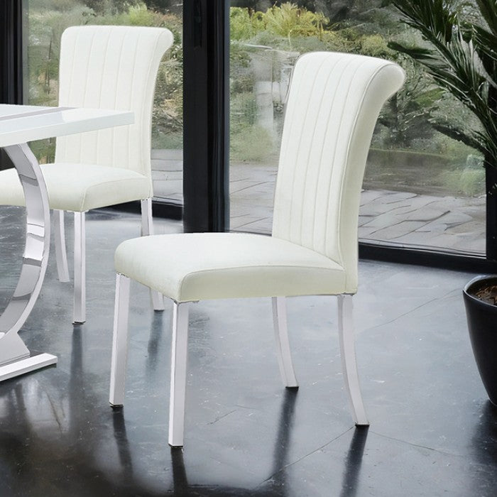 Holstebro Silver/White Side Chair Set of 2