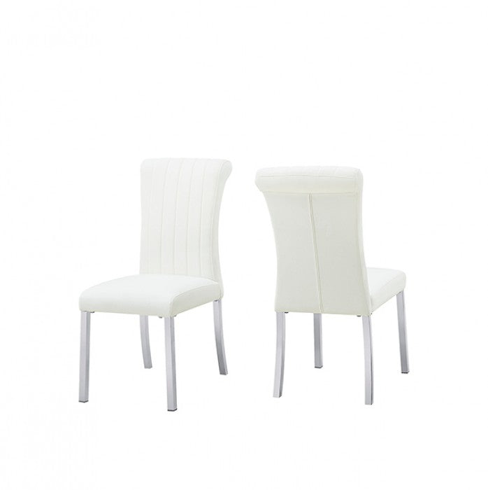 Holstebro Silver/White Side Chair Set of 2