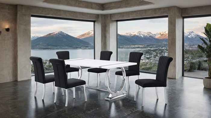 Holbaek Silver/Black 80 5-Piece Dining Room Set
