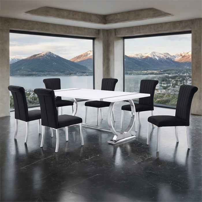 Holbaek Silver/Black 80 5-Piece Dining Room Set