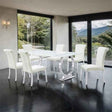Holbaek Silver/White 80 5-Piece Dining Room Set