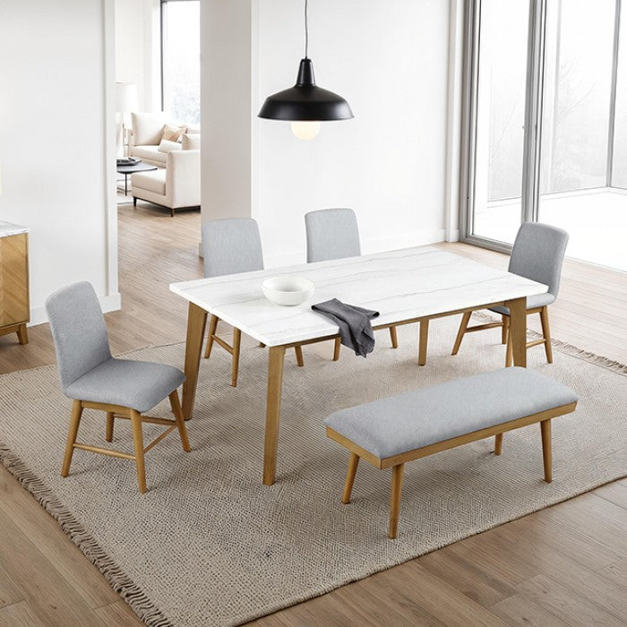 Mandier Natural 6-Piece Dining Room Set w/ Bench