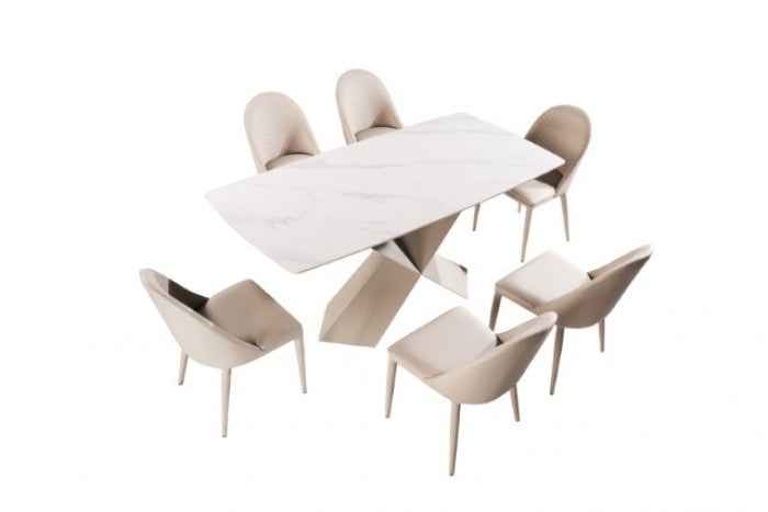 Lenvik Brown/White 7-Piece Dining Room Set
