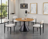 Athan Contemporary Black/Oak 5-Piece Dining Room Set